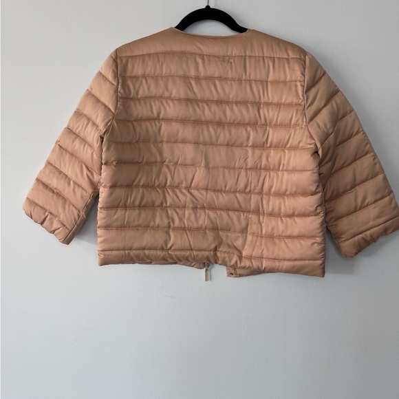 Elisabetta Franchi Peach Quilted Crop Coat - Size 46 (US 10) - Picture 13 of 17